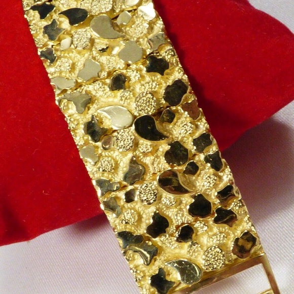 Genuine 14K solid Yellow Gold 50 Diamonds Pave bar link Bracelet 7.25" 65.7g - Picture 6 of 11